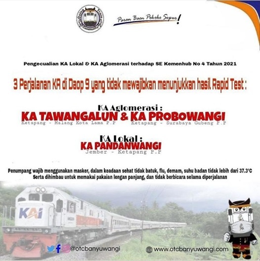 Aturan baru PT KAI Daops 9 Jember. (Foto. Raditya Mahardika)